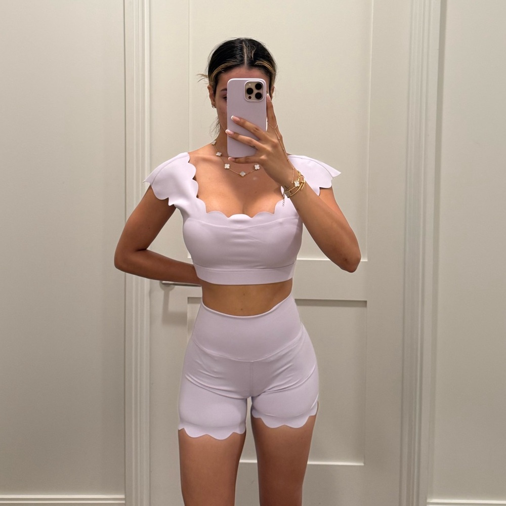 White Scalloped Two-Piece Set